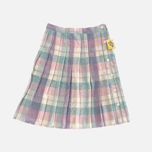 Kids Club Vintage Plaid Pastel Pleated Skirt | 10